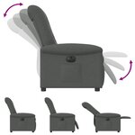 vidaXL Fauteuil inclinable électrique Gris foncé Tissu