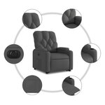 vidaXL Fauteuil inclinable électrique gris foncé tissu