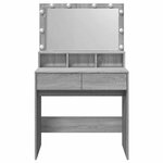 vidaXL Coiffeuse avec LED sonoma gris 80x41x134 5 cm