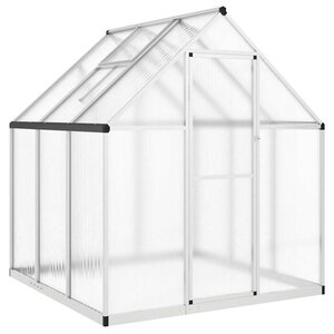 vidaXL Serre avec cadre de base argent 169x169x195 cm aluminium