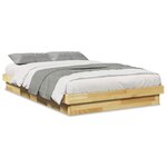 vidaXL Cadre de lit sans matelas 120x190 cm bois massif de chêne