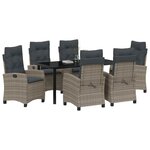 vidaXL Ensemble de salle à manger pour jardin 7 Pièces Gris polyrotin
