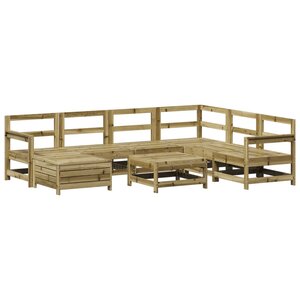 vidaXL Salon de jardin 8 Pièces bois de pin imprégné
