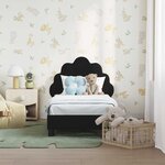 vidaXL Cadre de lit pour tout-petit avec tête de lit Noir 70 x 140 cm