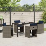 vidaXL Ensemble de salle à manger pour jardin 5 Pièces Gris Poly rotin