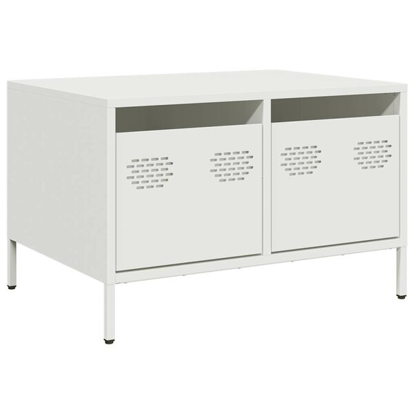 vidaXL Meuble TV blanc 68x50x43 5 cm acier laminé à froid
