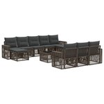 vidaXL Ensemble de canapé de jardin 11 Pièces Gris et Gris foncé