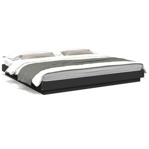 vidaXL Cadre de lit sans matelas noir 200x200 cm