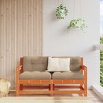 vidaXL Canapé d'angle de jardin Pin massif Brun Ciré