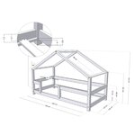 Lit cabane enfant LUCKY 120 x 180 beige
