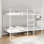 VidaXL Lit superposé sans matelas blanc 100x200 cm acier
