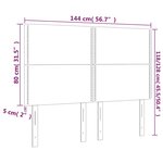 vidaXL Tête de lit à LED Gris clair 144x5x118/128 cm Tissu
