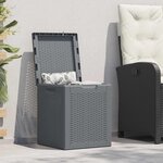 vidaXL Boîte de rangement de jardin gris PP rotin 90 L