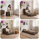 vidaXL Canapé-lit pliable 75 x 67 x 45 cm Taupe