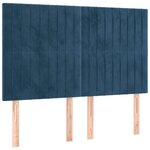 vidaXL Sommier à lattes de lit et matelas Bleu foncé 140x190cm Velours