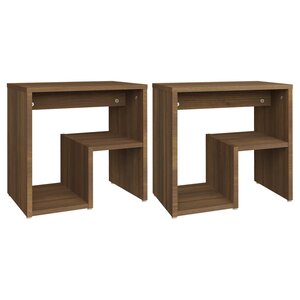 vidaXL Tables de chevet 2 Pièces Chêne marron 40x30x40 cm Bois ingénierie