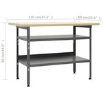 vidaXL Établi avec 3 panneaux muraux et 1 armoire