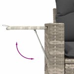 vidaXL Salon de jardin avec coussins 7 Pièces gris clair résine tressée