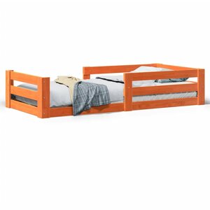 vidaXL Cadre de lit sans matelas cire marron 90x200 cm bois pin massif