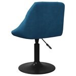 vidaXL Chaises pivotantes à manger lot de 6 bleu velours