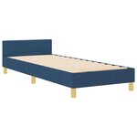 vidaXL Cadre de lit avec tête de lit Bleu 90 x 200 cm tissu