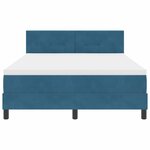 vidaXL Lit à ressorts avec matelas Bleu foncé 160 x 200 cm Velours