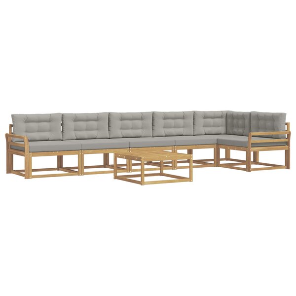 vidaXL Ensemble de canapés d'extérieur 7 pc Blanc et gris clair