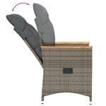 vidaXL Ensemble de bistro 3 Pièces avec coussins gris résine tressée