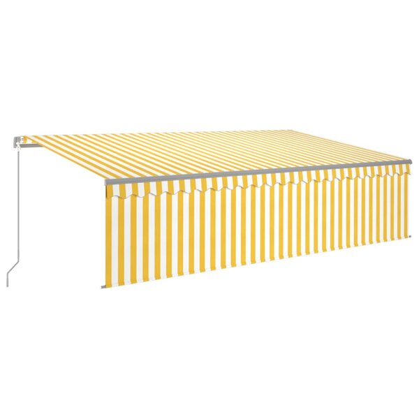 vidaXL Auvent rétractable manuel avec store 5x3 m Jaune et blanc