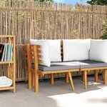 vidaXL Canapé d'angle de jardin avec coussins bois d'acacia massif