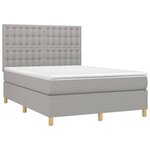 vidaXL Sommier à lattes de lit et matelas et LED Gris clair 140x200 cm
