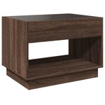 vidaXL Table basse avec LED infini chêne marron 70x50x50 cm