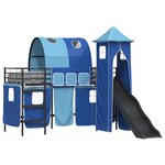 vidaXL Cadre de lit superposé pour enfants Noir et Bleu 100 x 190 cm