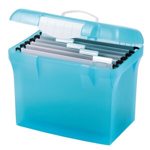 Valisette ELBA pour dossiers suspendus - Bleu translucide