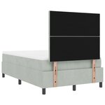Lit à ressort vidaXL avec matelas en velours gris clair petit double