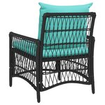 vidaXL Chaise de jardin avec coussins noire 60x70x78 cm en polyrotin
