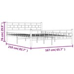 vidaXL Cadre de lit sans matelas et tête de lit noir 160x200 cm acier