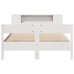 vidaXL Lit bibliothèque sans matelas blanc 150x200 cm bois pin massif