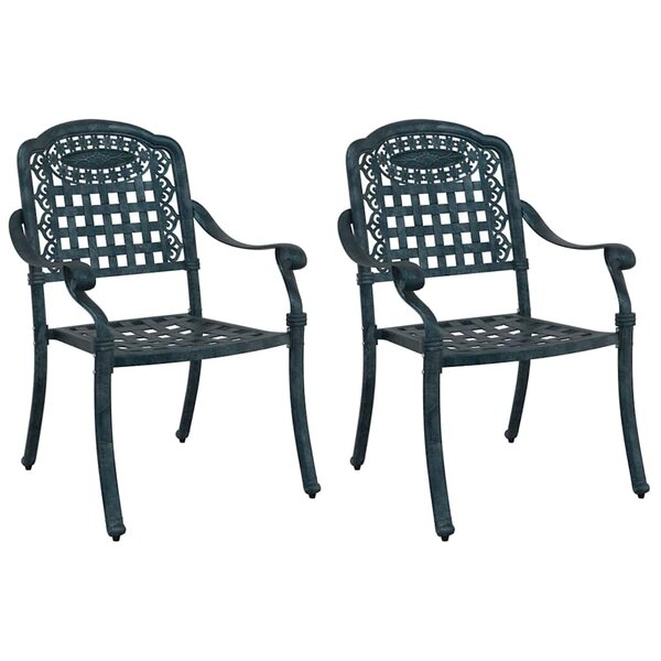 vidaXL Chaise de jardin 2 Pièces Vert 55 x 56 5 x 91cm Aluminium