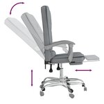 vidaXL Fauteuil de massage inclinable de bureau Gris clair Tissu