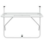vidaXL Table de balcon Blanc 60x40 cm Acier