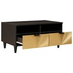 vidaXL Table basse Noir et or 80 x 54 x 40 cm bois de manguier massif