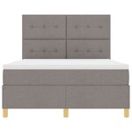 vidaXL Lit à ressorts avec matelas Taupe 140 x 190 cm tissu