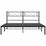 vidaXL Cadre de lit métal sans matelas avec tête de lit noir 135x190cm
