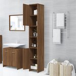vidaXL Armoire de bain Chêne marron 30x30x183 5 cm Bois d'ingénierie