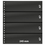Feuilles de classement Omnia Lindner à 4 bandes pour timbres-poste. Fond - Noir
