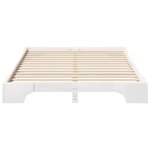 vidaXL Cadre de lit surélevé avec stockage Blanc Bois massif en pin
