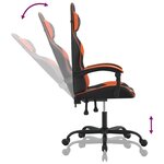 vidaXL Chaise de jeu pivotante Noir et orange Similicuir