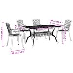 vidaXL Ensemble à manger de jardin 5 Pièces blanc aluminium coulé