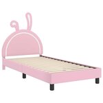 vidaXL Cadre de lit pour enfants avec tête de lit Rose 90 x 190 cm PU